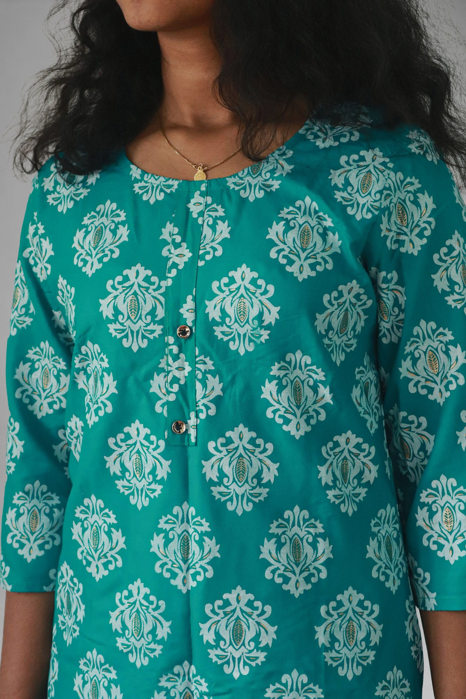 Teal Royale Cotton Mix 2-Piece Set