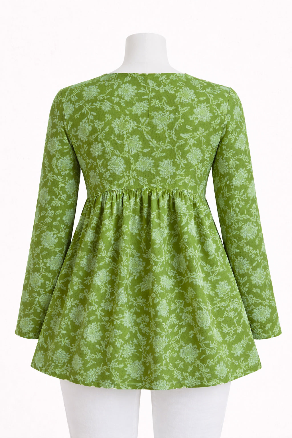 Karwasara comfortwear Women Printed Flared Kurta  -Green,White