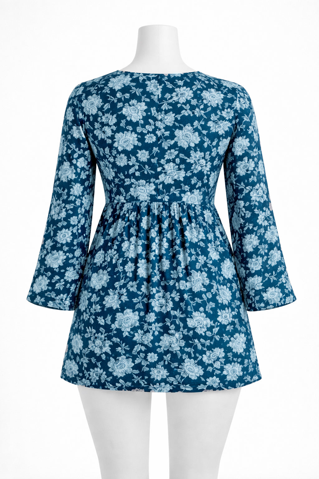 Cheerful blue full sleeves short kurti