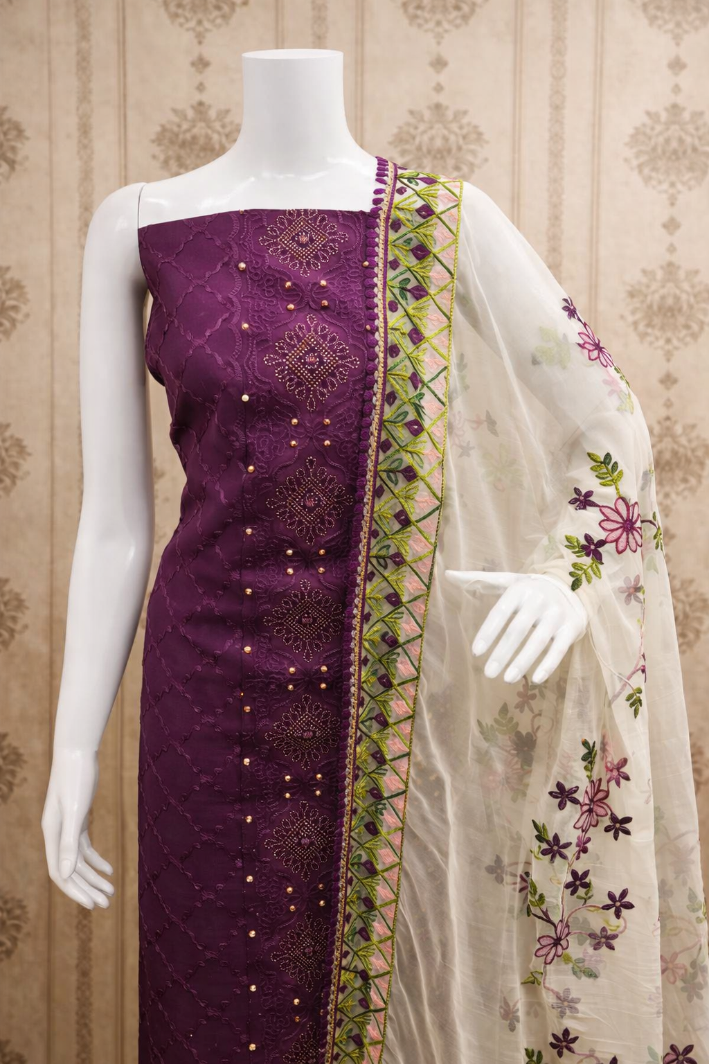 Cotton churidar material -(purple)