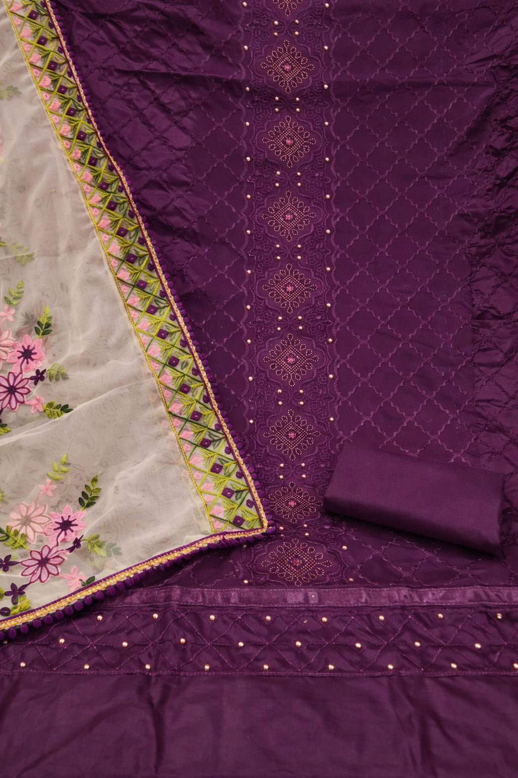 Cotton churidar material -(purple)