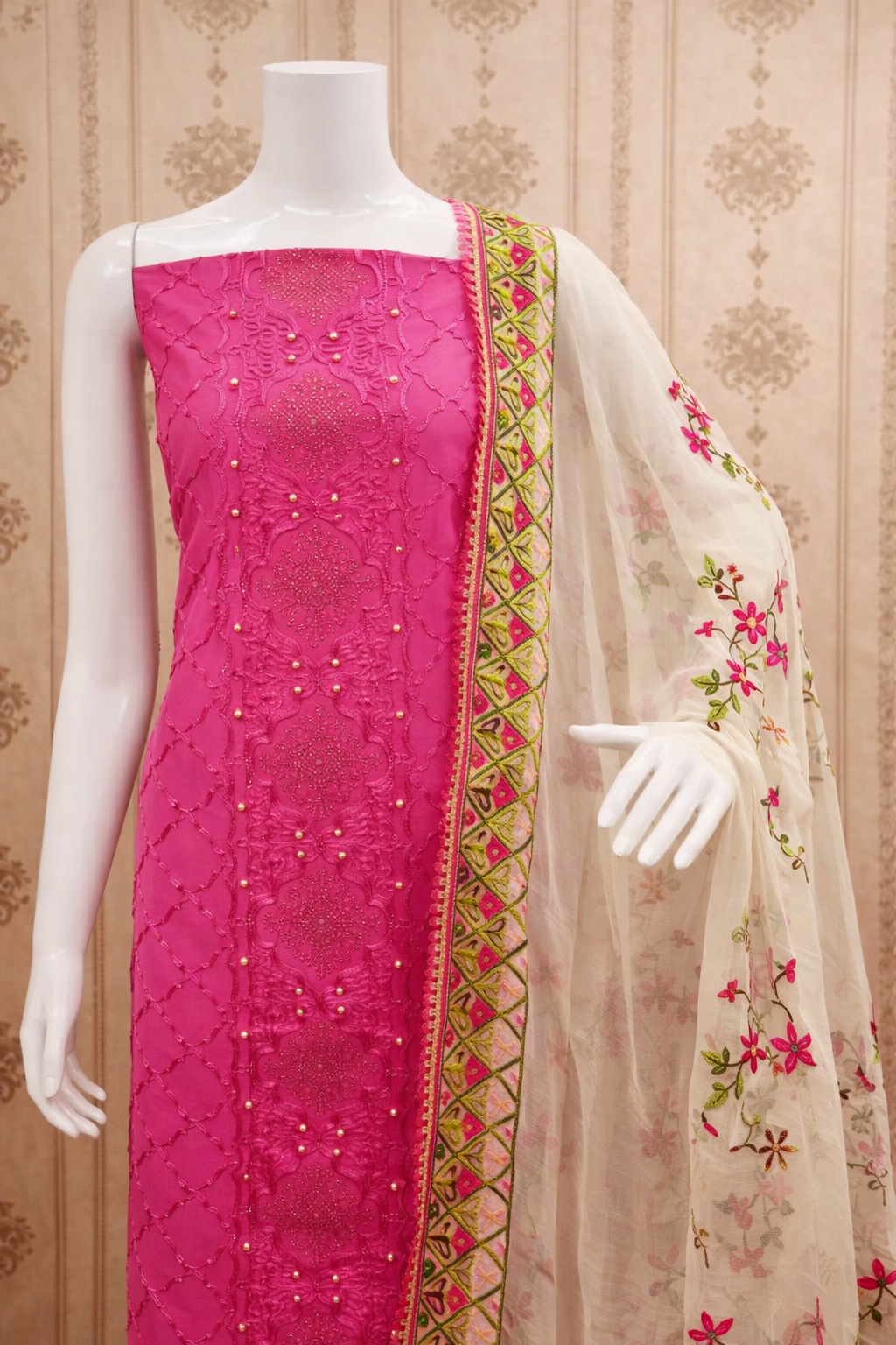 Cotton churidar material -(pink)