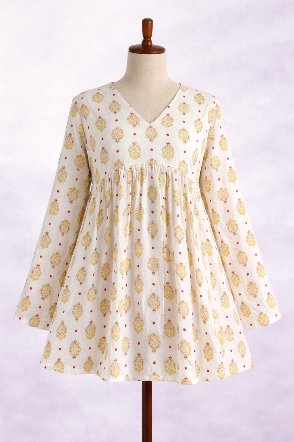 Rayon white Flared Aliacut top