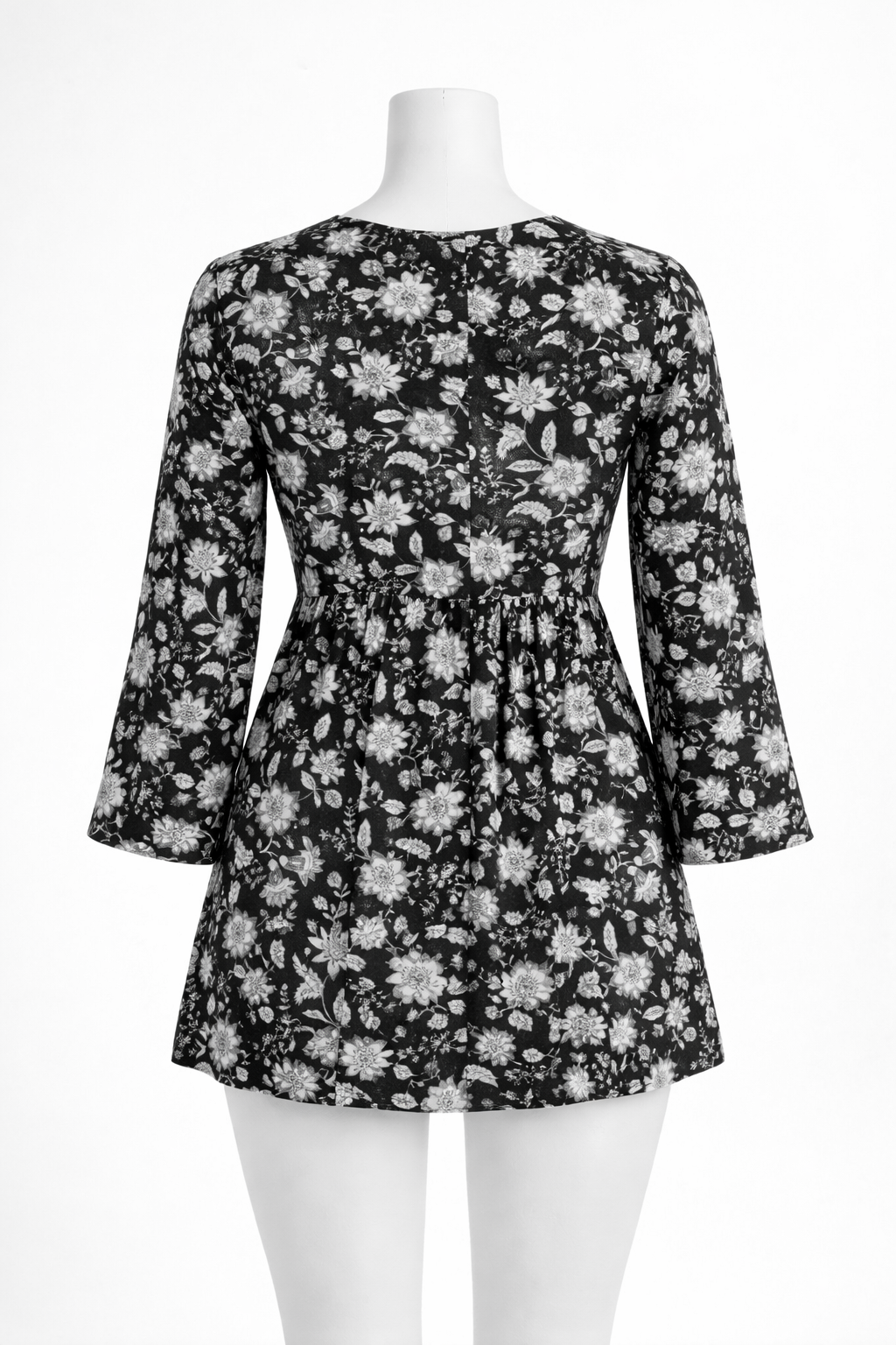 Black V-neck  Rayon short Kurti