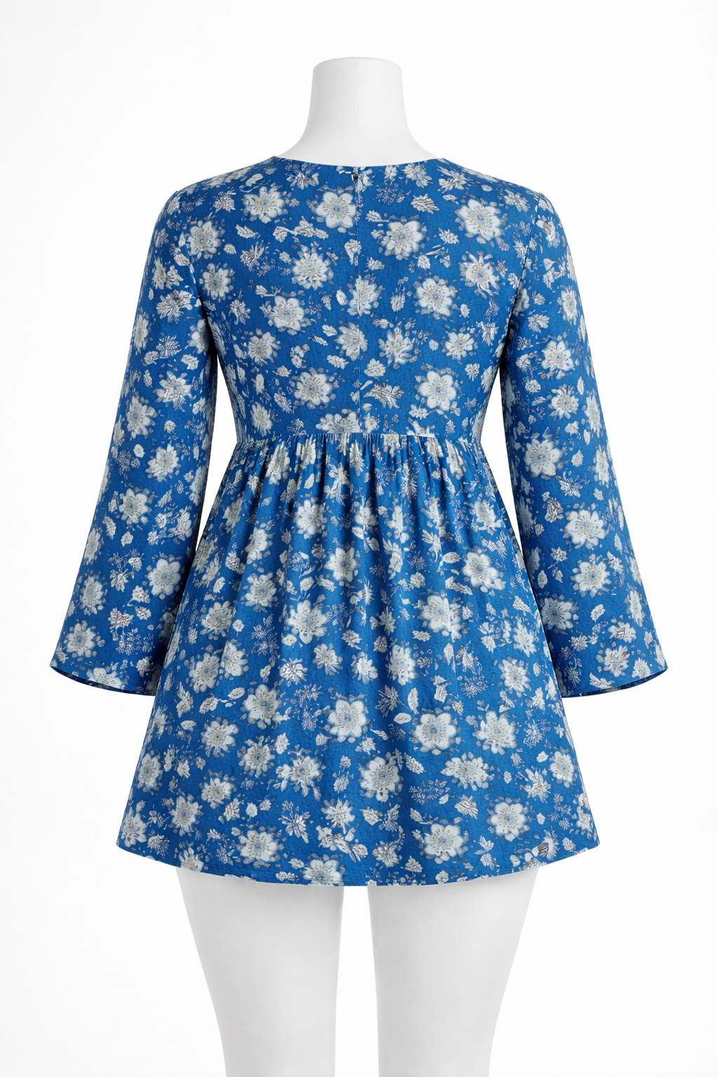 New stylish indigo blue V-neck Short top -Rayon