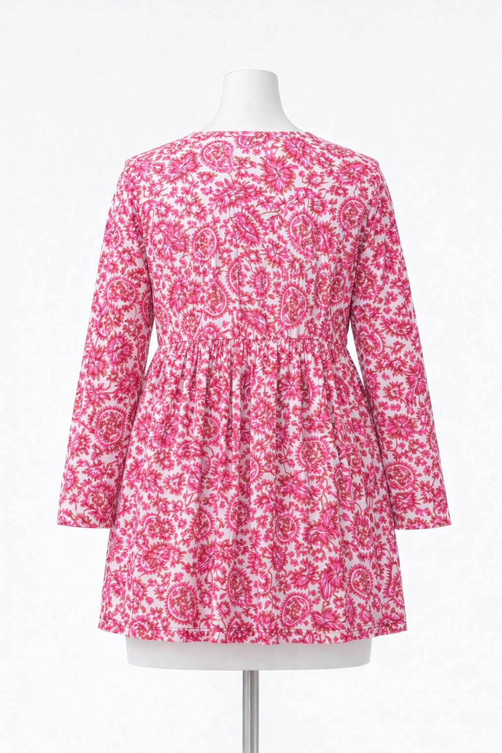 Women Printed Flared Kurta (Pink)