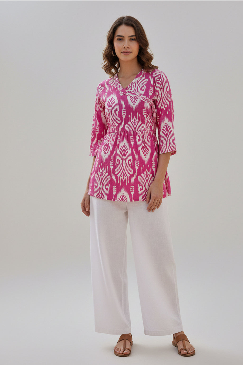 Fuchsia Pink Ethnic Short Kurti